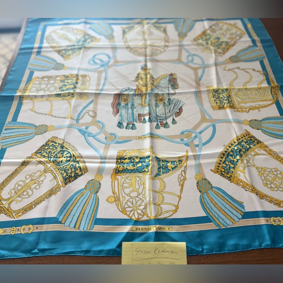 Vintage Hermes Les Muserolles Scarf Size 90 35x35 - Picture 6 of 6